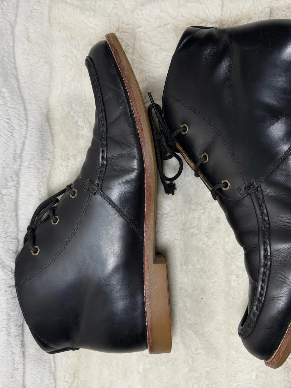 Mens Uggs Leighton Black Leather Chukka Boots Size 12 1001901